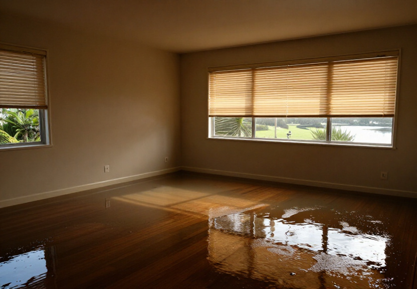 Water-damaged office space in Croydon before cleanup