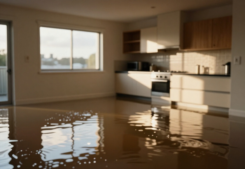 Wet carpet in Croydon apartment before drying